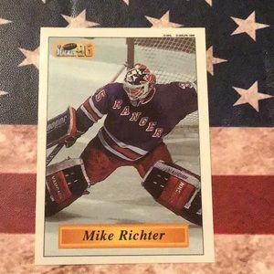 MIKE RICHTER, NEW YORK RANGERS, collectibles sticker card, NHL 1996